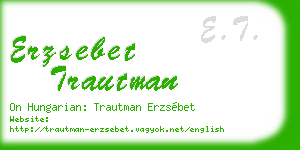 erzsebet trautman business card